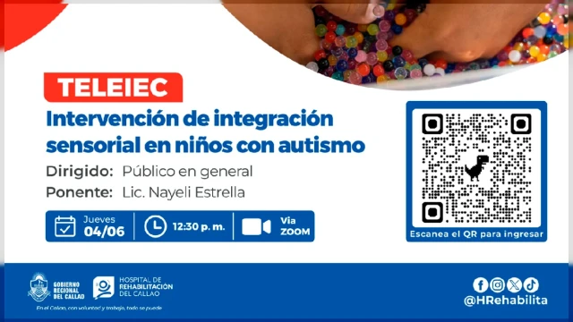  Charla online - "Intervención de integración sensorial en niños con autismo" 