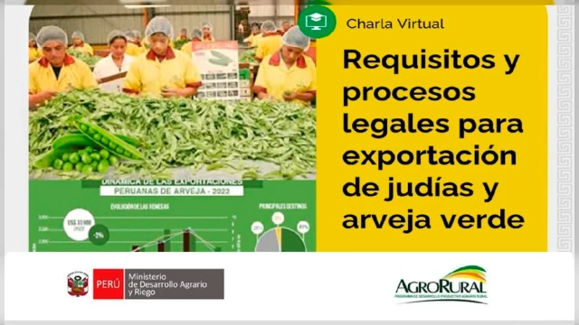  Charla virtual - "Requisitos y procesos legales para exportación de judías y arveja verde" Agro Rural