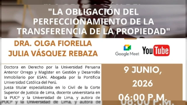 Conferencia online gratis - "La obligación del perfeccionamiento de la transferencia de la propiedad"