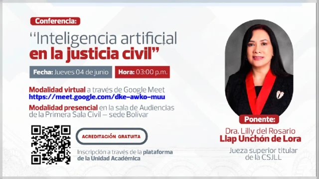 Conferencia online "Inteligencia artificial en la justicia civil" Corte Superior de Justicia de La Libertad 