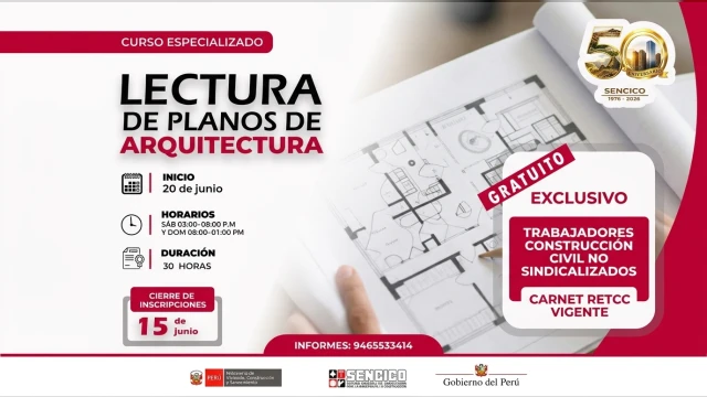 Curso especializado - "Lectura de Planos de Arquitectura" Sencico Piura
