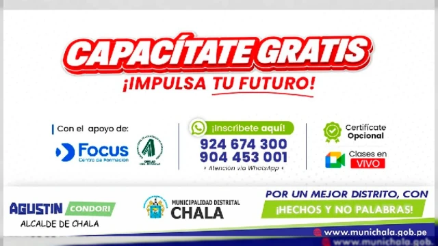  Curso Gratis - "Cursos gratuitos de capacitación" Municipalidad Distrital de Chala