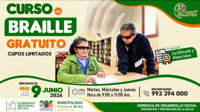  Curso presencial - "Braille" Municipalidad de Ica