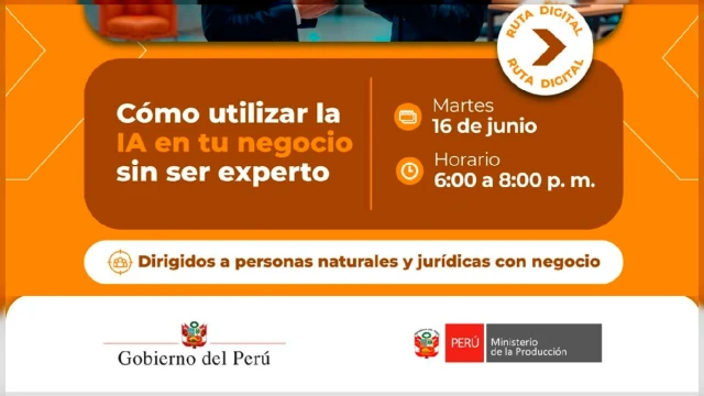  Curso online - "Cómo utilizar la IA en tu negocio sin ser experto" MINISTERIO DE LA PRODUCCIÓN (PRODUCE)