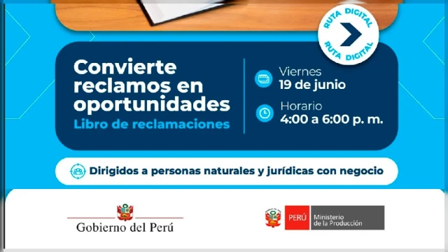  Curso virtual  "Convierte reclamos en oportunidades" Ministerio de la Producción (PRODUCE)