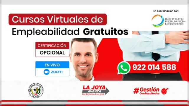 Curso online gratis - "Cursos Virtuales Gratuitos de Empleabilidad" Municipalidad de La Joya