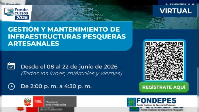  Curso online Gratis - "Gestión y mantenimiento de infraestructuras pesqueras artesanales" FONDEPES