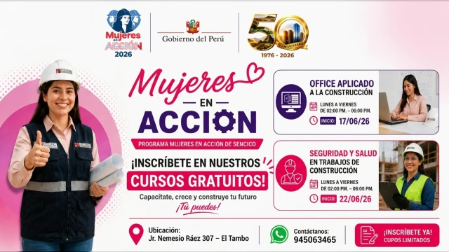  Cursos gratuitos - "Mujeres en Acción de SENCICO"
