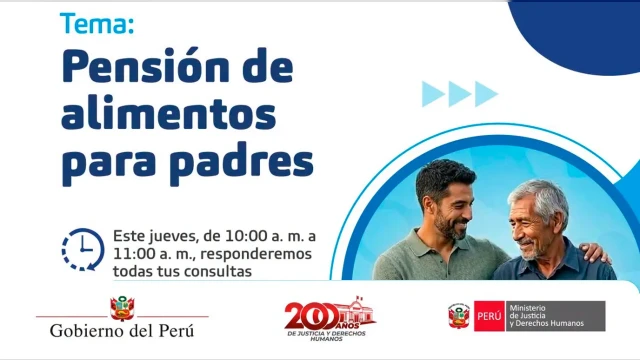  Evento online gratis "Pensión de alimentos para padres"del MINJUSDH