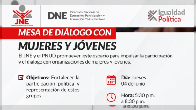  Evento presencial - "Mesa de Diálogo con Mujeres y Jóvenes" JNE