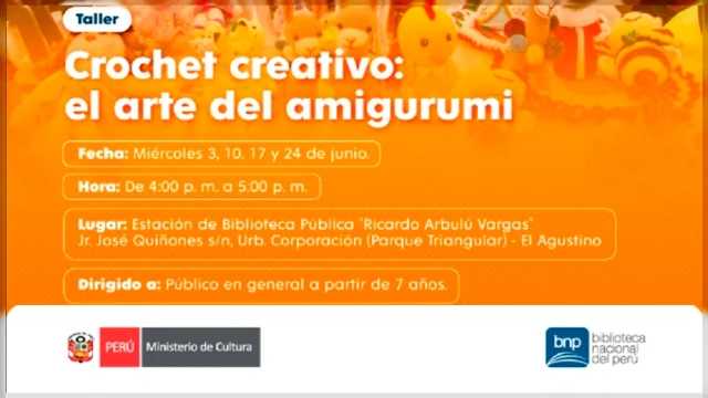  Taller presencial - "Crochet creativo: arte del amigurumi" BNP