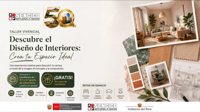 Taller presencial - "Descubre el Diseño de Interiores: Crea tu Espacio Ideal" SENCICO
