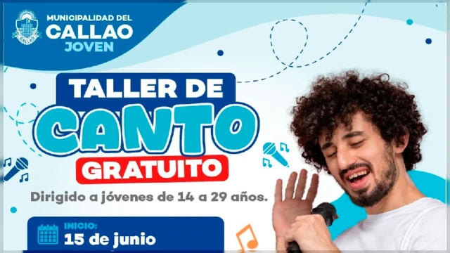  Taller presencial gratis - "Canto Gratuito" Municipalidad Provincial del Callao