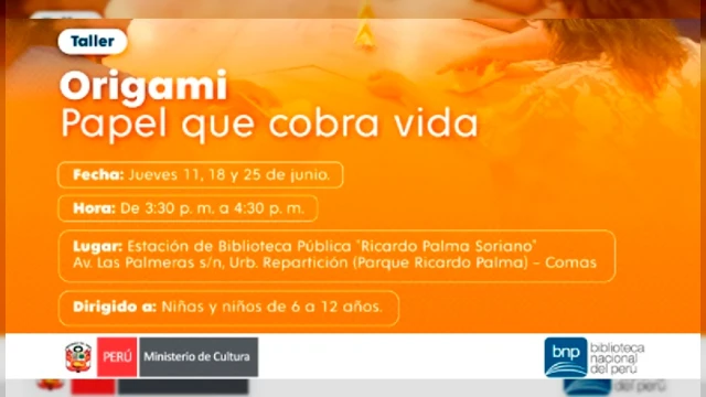  Taller presencial - "Origami Papel que cobra vida" BNP