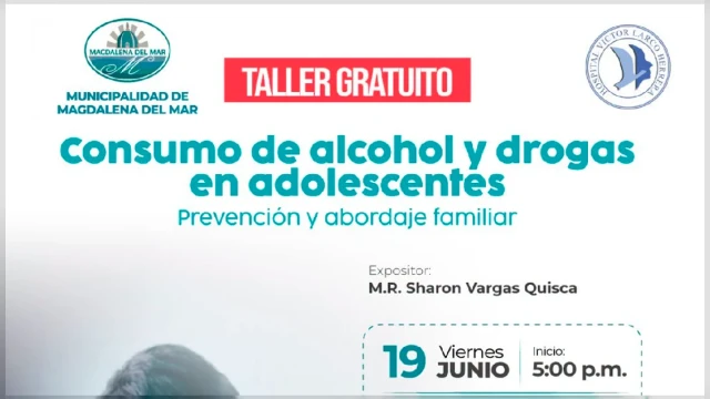  Taller virtual - "Consumo de alcohol y drogas en adolescentes: prevención y abordaje familiar"