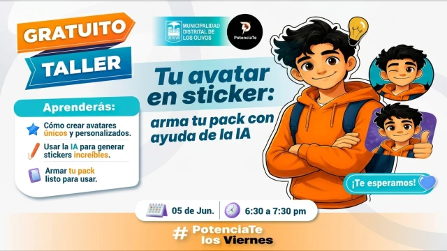  Taller online gratis - "Tu Avatar en Sticker" Municipalidad de Los Olivos