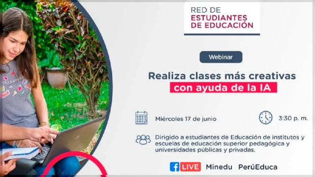  Webinar online - "Realiza clases más creativas con ayuda de la IA" MINEDU