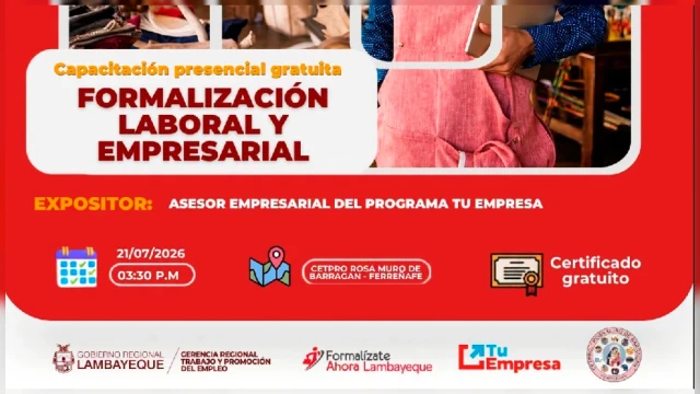 Capacitación presencial - "Formalización Laboral y Empresarial" GRTPE Lambayeque