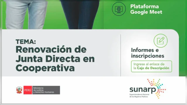 Capacitación virtual - "Renovación de Junta Directa en Cooperativa" Sunarp