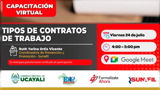 Capacitación online- "Tipos de Contratos de Trabajo" DRTPE Ucayali