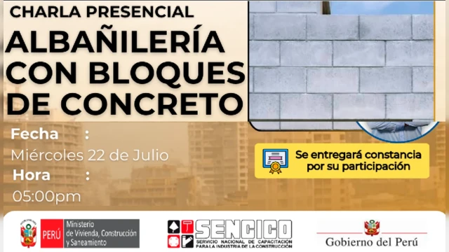 Charla presencial - "Albañilería con bloques de concreto" SENCICO