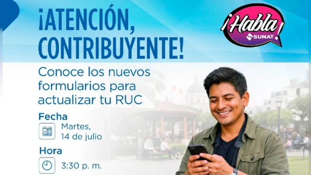 Charla online gratis - "Habla Sunat: Conoce los nuevos formularios para actualizar tu RUC" SUNAT