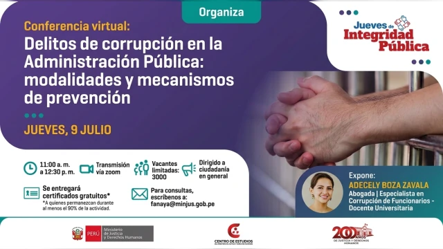 Conferencia virtual - "Jueves de Integridad Pública: Delitos de corrupción en la Administración Pública" 