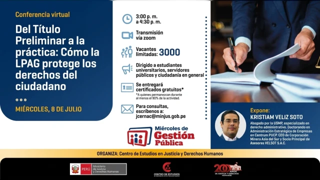 Conferencia virtual - "Miércoles de Gestión Pública: Del Título Preliminar a la práctica" MINJUSDH