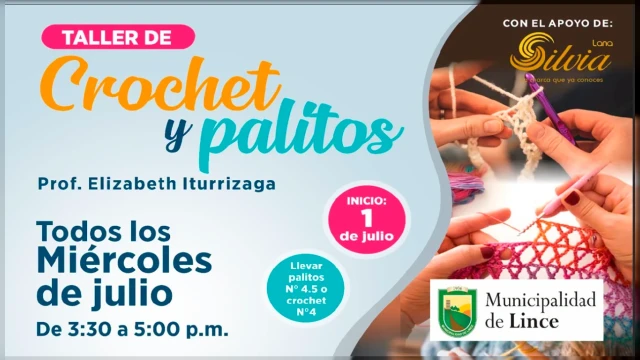  Taller presencial - "Crochet y palitos" Municipalidad de Lince