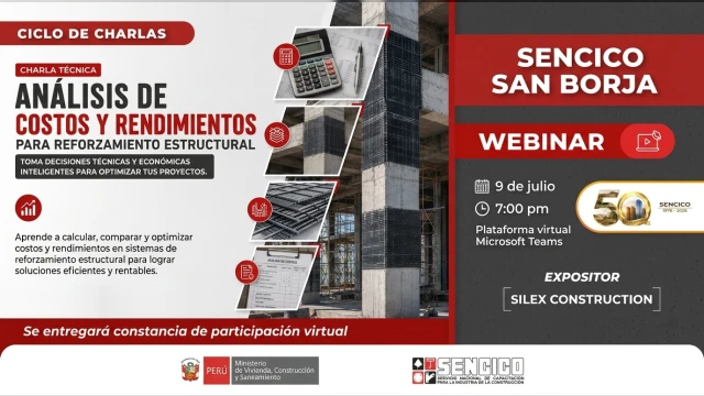 Webinar online - "Análisis de costos y rendimientos para reforzamiento estructural" SENCICO