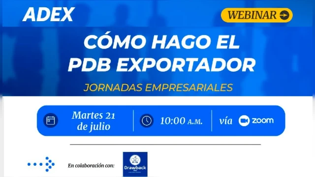 Webinar online - "¿Cómo hago el PDB Exportador?" Asociación de Exportadores ADEX