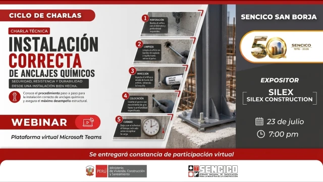 Webinar online - "Instalación Correcta de Anclajes Químicos" SENCICO
