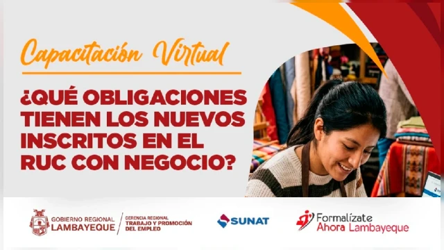 Capacitación virtual gratuita - "¿Qué obligaciones tienen los nuevos inscritos en el RUC con negocio?"