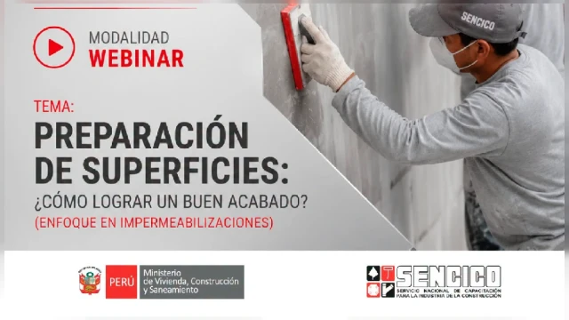 Capacitación online - "Preparación de Superficies: Cómo Lograr un Buen Acabado" SENCICO