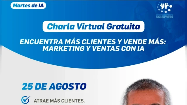 Charla virtual "Encuentra más clientes y vende más: Marketing y ventas con la inteligencia artificial" COFIDE