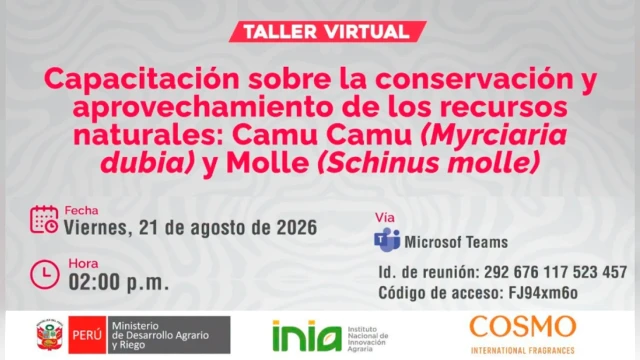 Taller virtual - "Conservación y aprovechamiento de los recursos naturales: Camu Camu y Molle" 