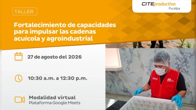 Taller online - "Fortalecimiento de capacidades para impulsar las cadenas acuícola y agroindustrial"  