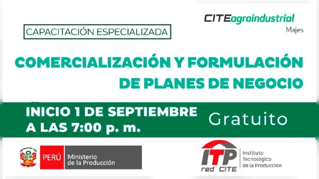 Capacitación semipresencial - "Comercialización y Formulación de Planes de Negocio" CITEagroindustrial Majes