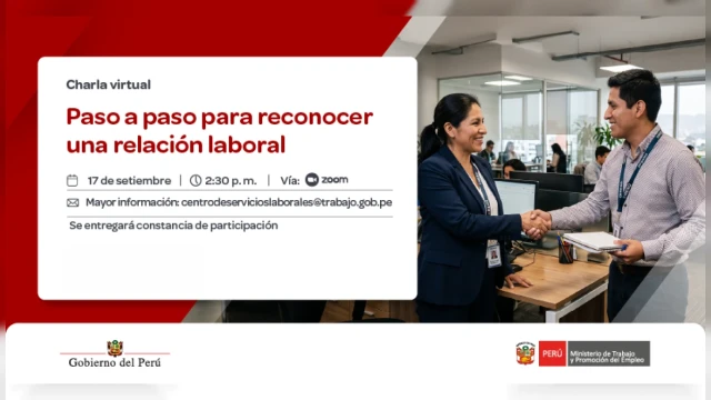 Charla virtual - "Paso a paso para reconocer una relación laboral" MTPE