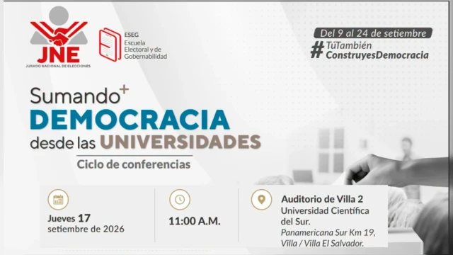Conferencia presencial - "Sumando democracia desde las universidades" Jurado Nacional de Elecciones del Perú