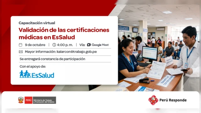 Capacitación virtual - "Validación de las certificaciones médicas en EsSalud" MTPE
