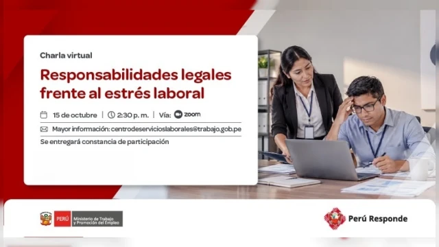 Charla virtual - "Responsabilidades legales frente al estrés laboral" MTPE