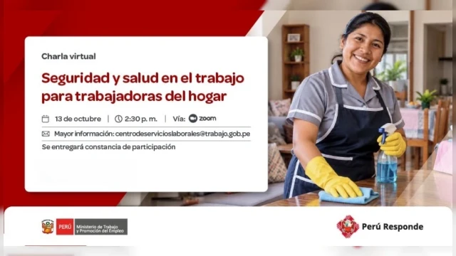 Charla virtual - "Seguridad y salud en el trabajo para trabajadoras del hogar" MTPE