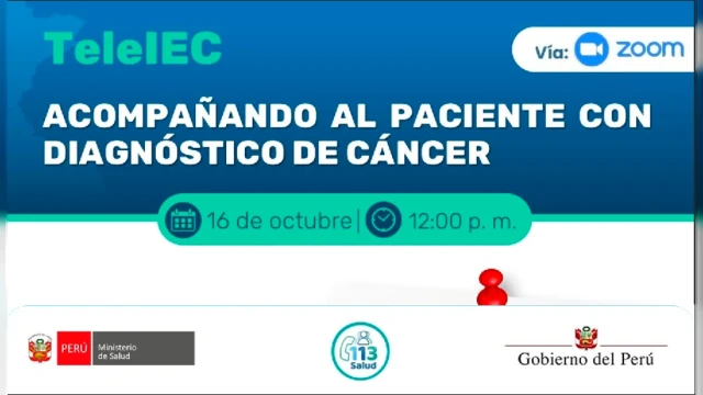 Capacitación virtual - "ACOMPAÑANDO AL PACIENTE CON DIAGNÓSTICO DE CÁNCER" Telesalud Minsa