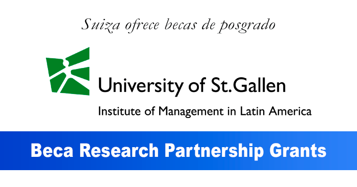 Becas Research Partnership Grants 2023 para estudiar en Suiza