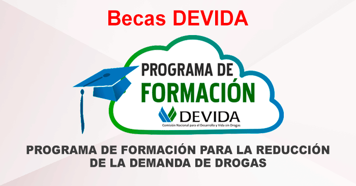 Becas 2022 DEVIDA - Programa formación para la Reducción de la Demanda de Drogas