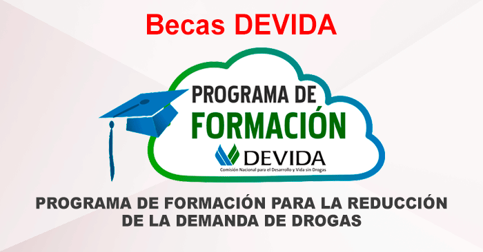  Becas 2025 DEVIDA - Programa formación para la Reducción de la Demanda de Drogas