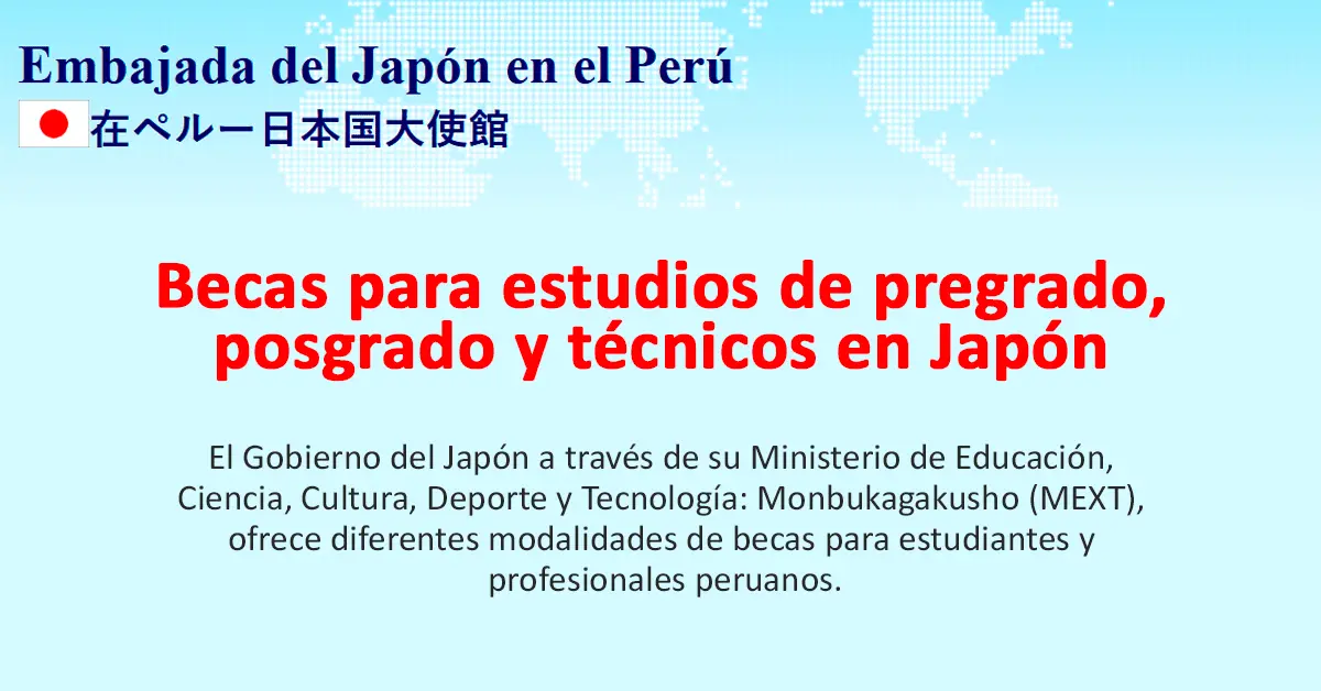  Becas para estudiar en Japón 2027 - Becas para peruanos