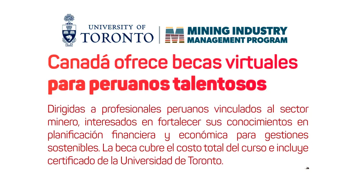  Becas MIMP - Universidad de Toronto - Cursos de Minería en línea 
