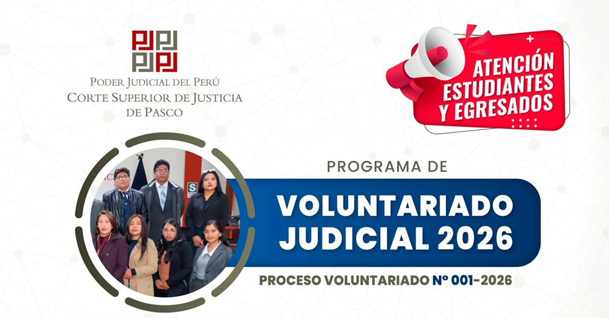  Programa de Voluntariado de la Corte Superior de Justicia de Pasco
